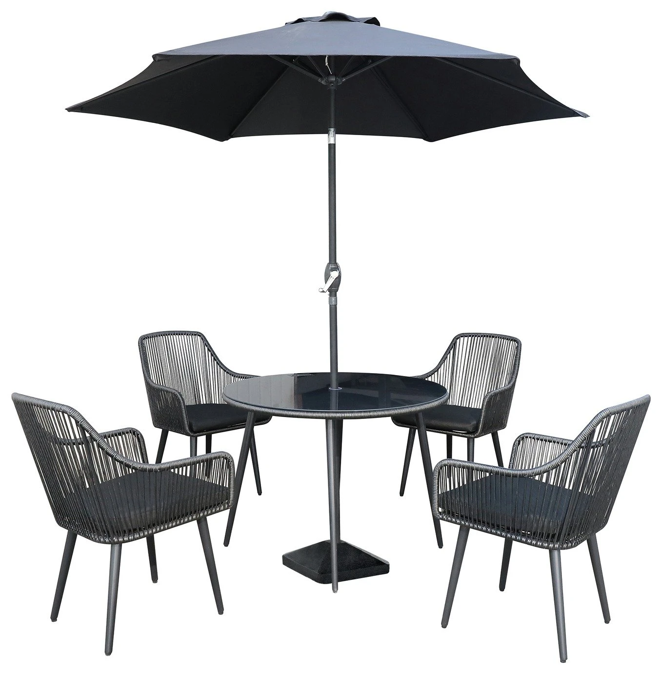 Habitat Malta 4 Seater Rattan Effect Patio Set - Black 9 Habitat Malta 4 Seater Rattan Effect Patio Set - Black - Image 9