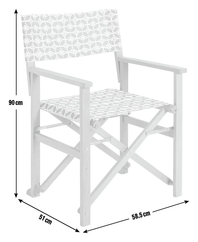 Habitat Folding Wooden Director Chair - Grey & White 5 Habitat Folding Wooden Director Chair - Grey & White - Image 5