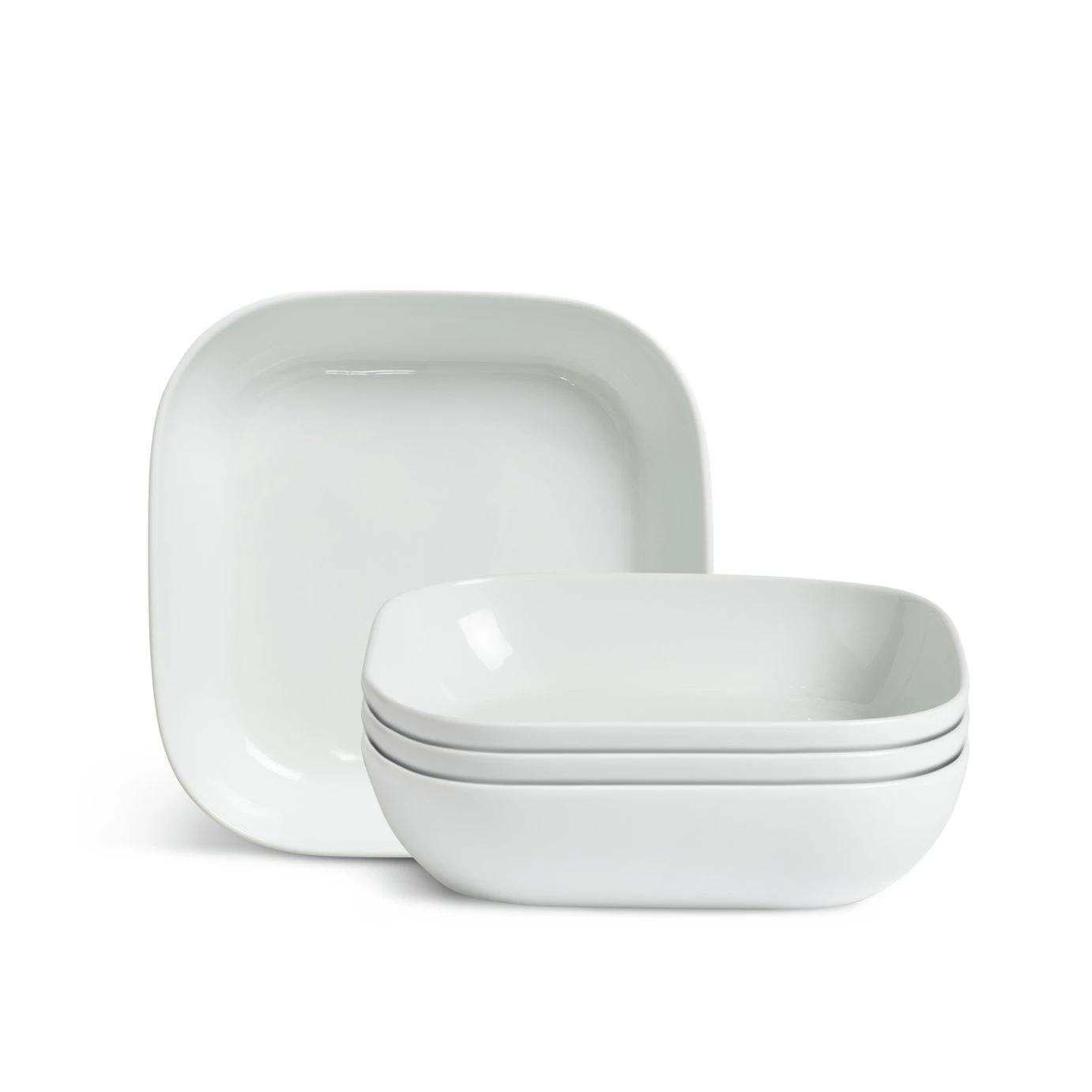 Habitat Riko Square 4 Piece Pasta Bowls - White 1 Habitat Riko Square 4 Piece Pasta Bowls - White