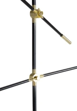Habitat Jalonee Double Arm Floor Lamp - Black & Brass -Habitat Store 9616127 R Z003A