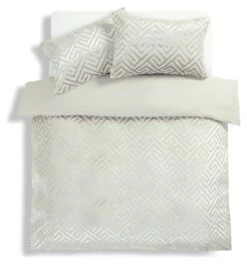 Habitat Geo Velvet Silver Bedding Set - Single -Habitat Store 9621356 R Z002A