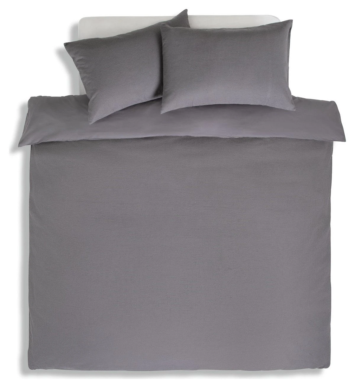 Habitat Cotton Waffle Plain Charcoal Bedding Set - Single 3 Habitat Cotton Waffle Plain Charcoal Bedding Set - Single - Image 3