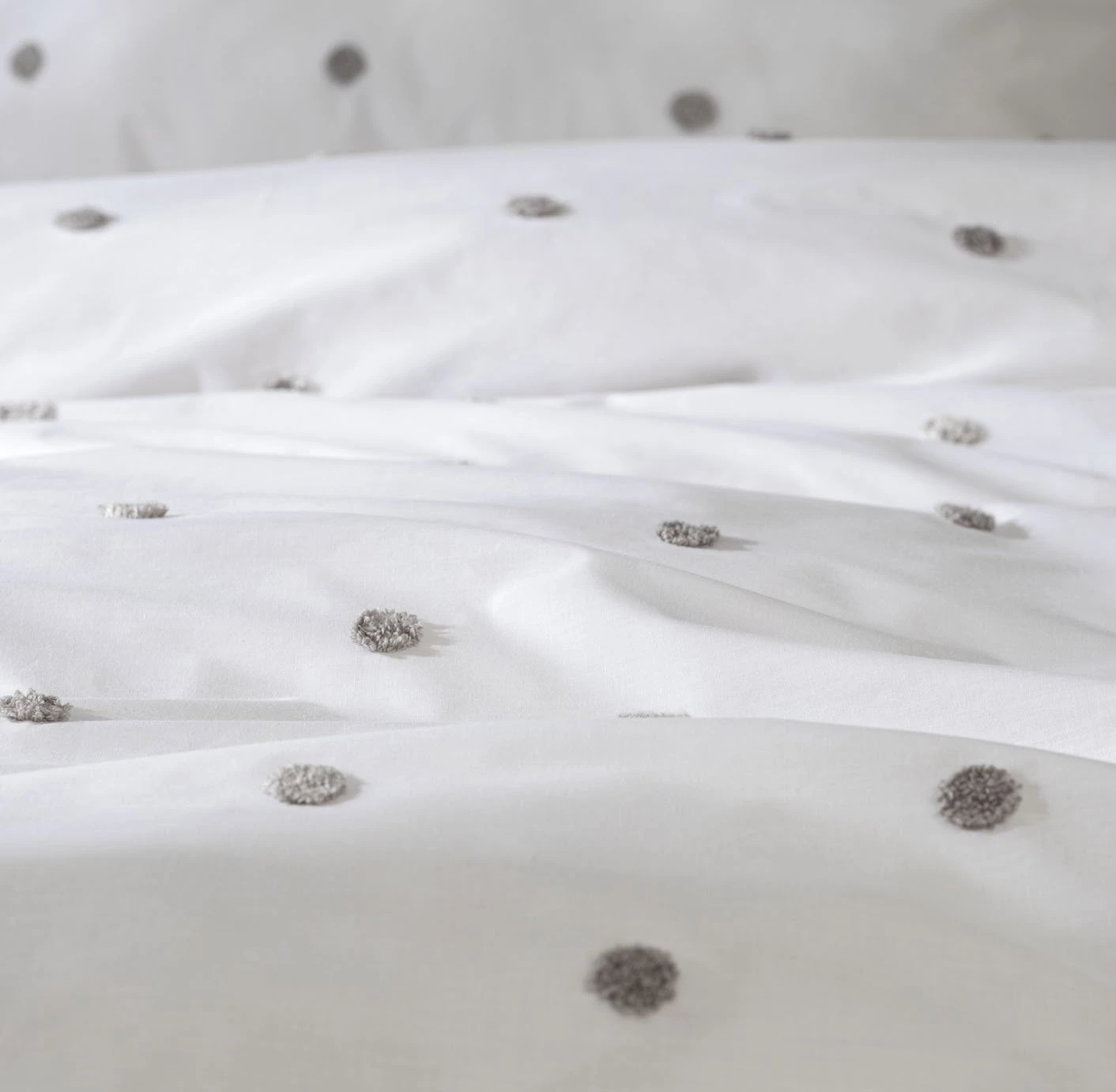 Habitat Tufted Spot White & Grey Bedding Set - Single 6 Habitat Tufted Spot White & Grey Bedding Set - Single - Image 6