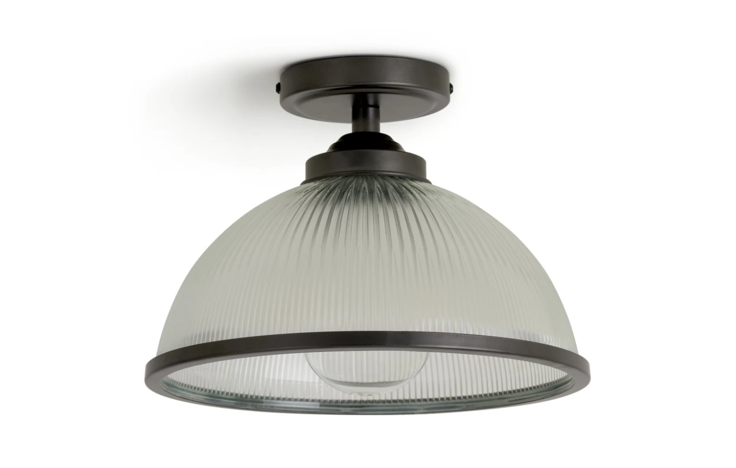 Habitat Eumee Pressed Glass Flush To Ceiling Light - Clear 2 Habitat Eumee Pressed Glass Flush To Ceiling Light - Clear - Image 2