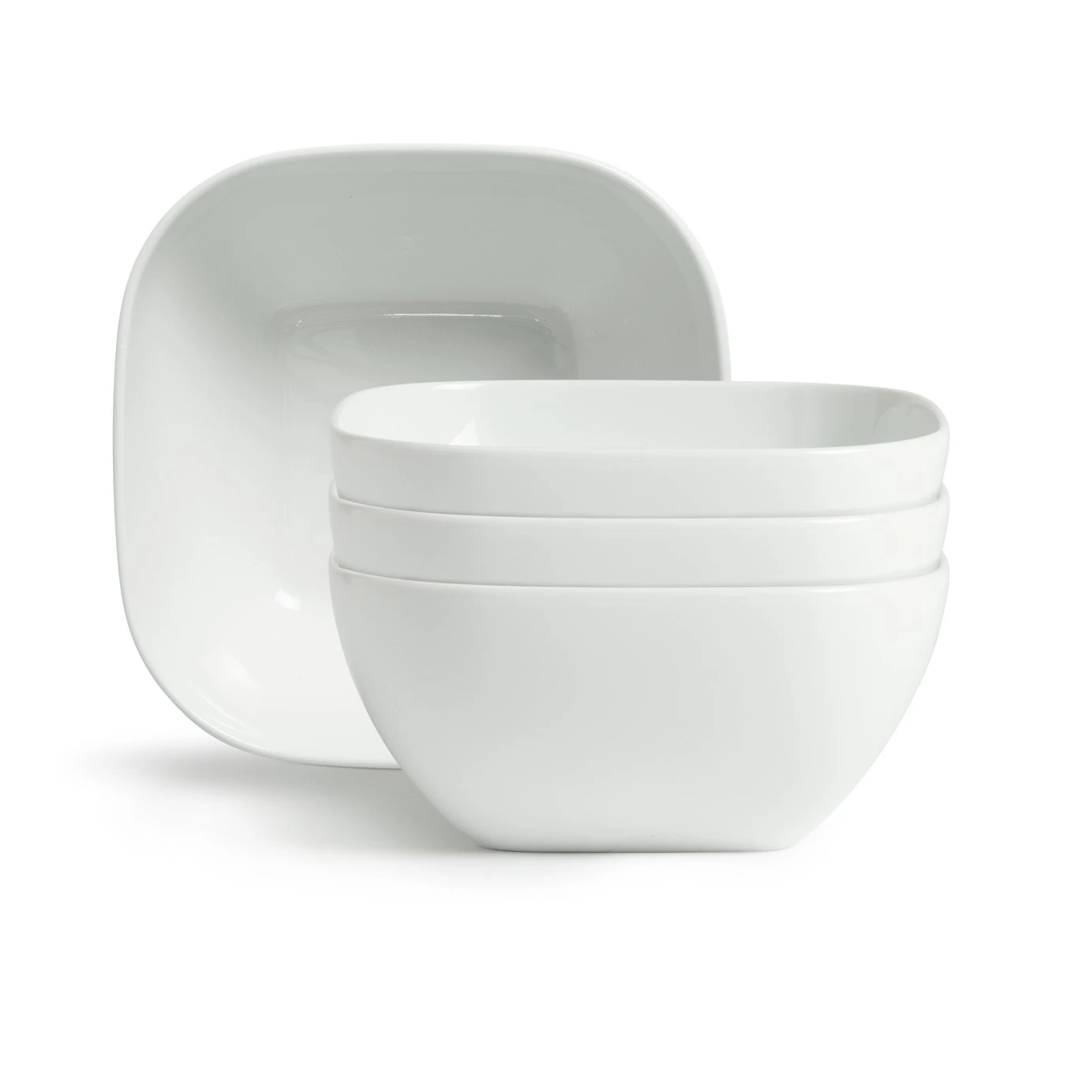 Habitat Riko Square 4 Piece Cereal Bowls - White 1 Habitat Riko Square 4 Piece Cereal Bowls - White