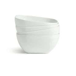Habitat Riko Square 4 Piece Cereal Bowls - White 8 Habitat Riko Square 4 Piece Cereal Bowls - White -Habitat Store 9634790 R Z004A