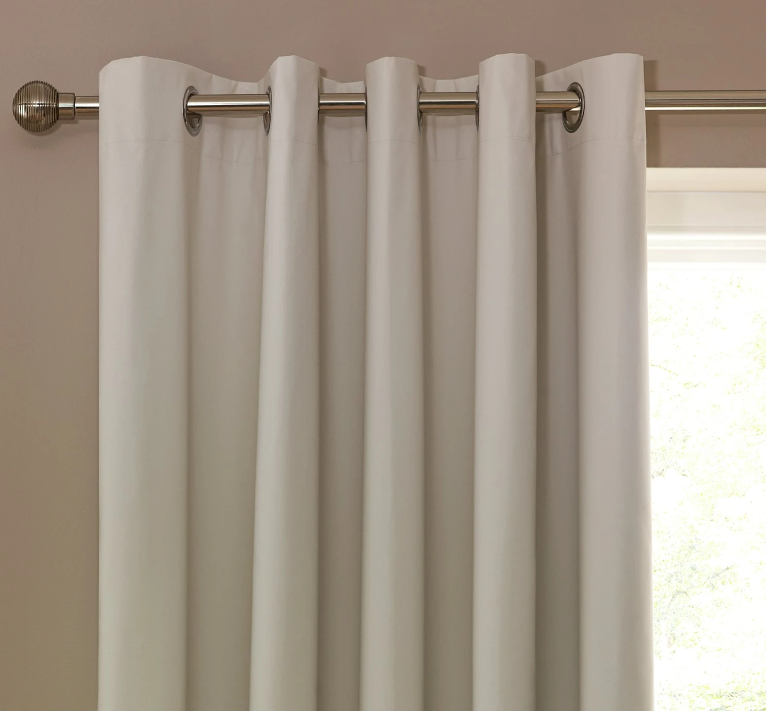 Habitat Blackout Eyelet Curtain - Cream 2 Habitat Blackout Eyelet Curtain - Cream - Image 2