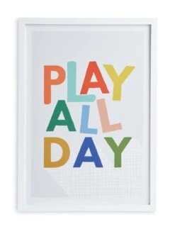 New Arrival 3 Habitat Kids Play Slogan Framed Wall Art - 31x43cm