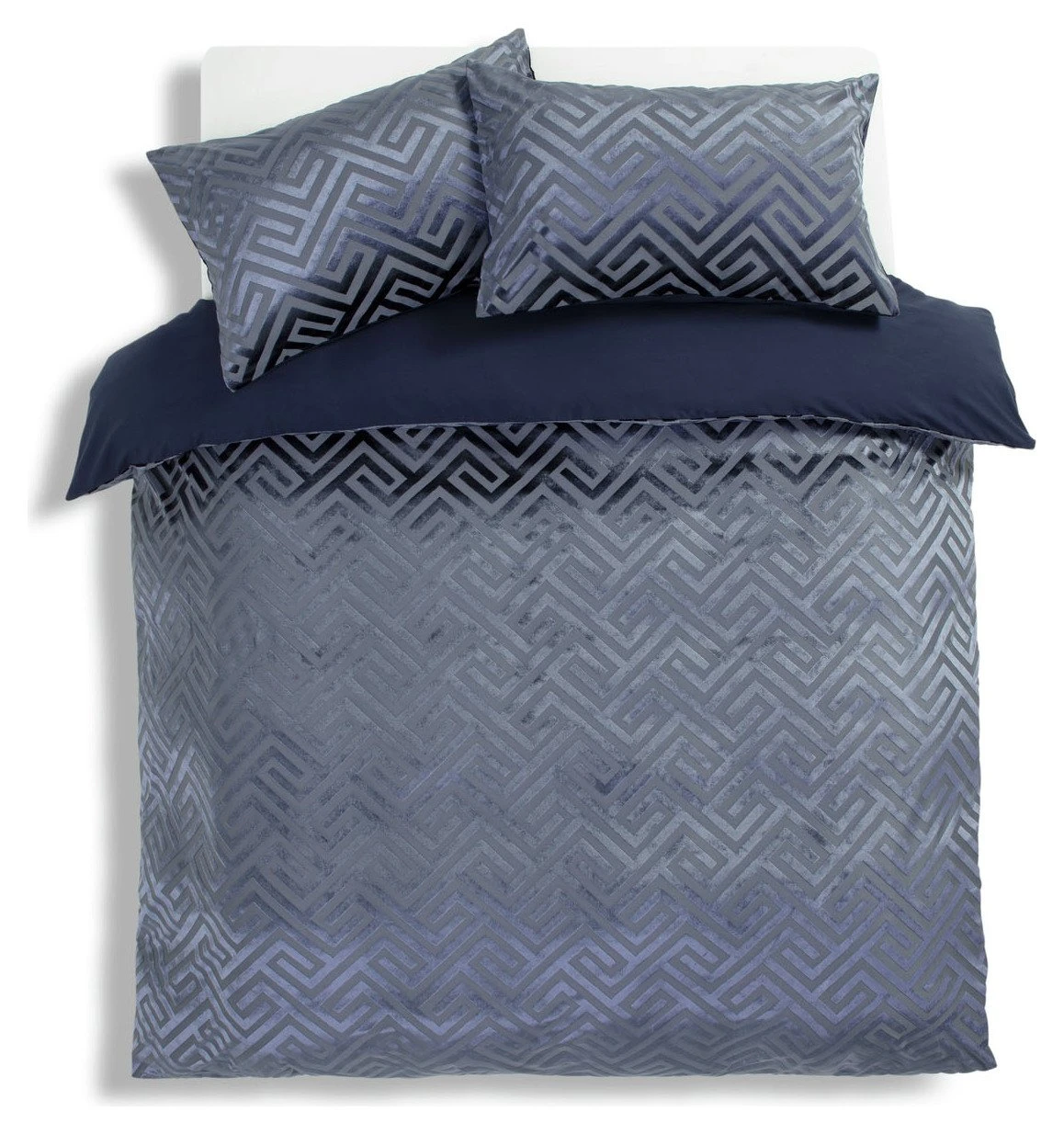 Habitat Velvet Geo Navy Bedding Set - Single 3 Habitat Velvet Geo Navy Bedding Set - Single - Image 3