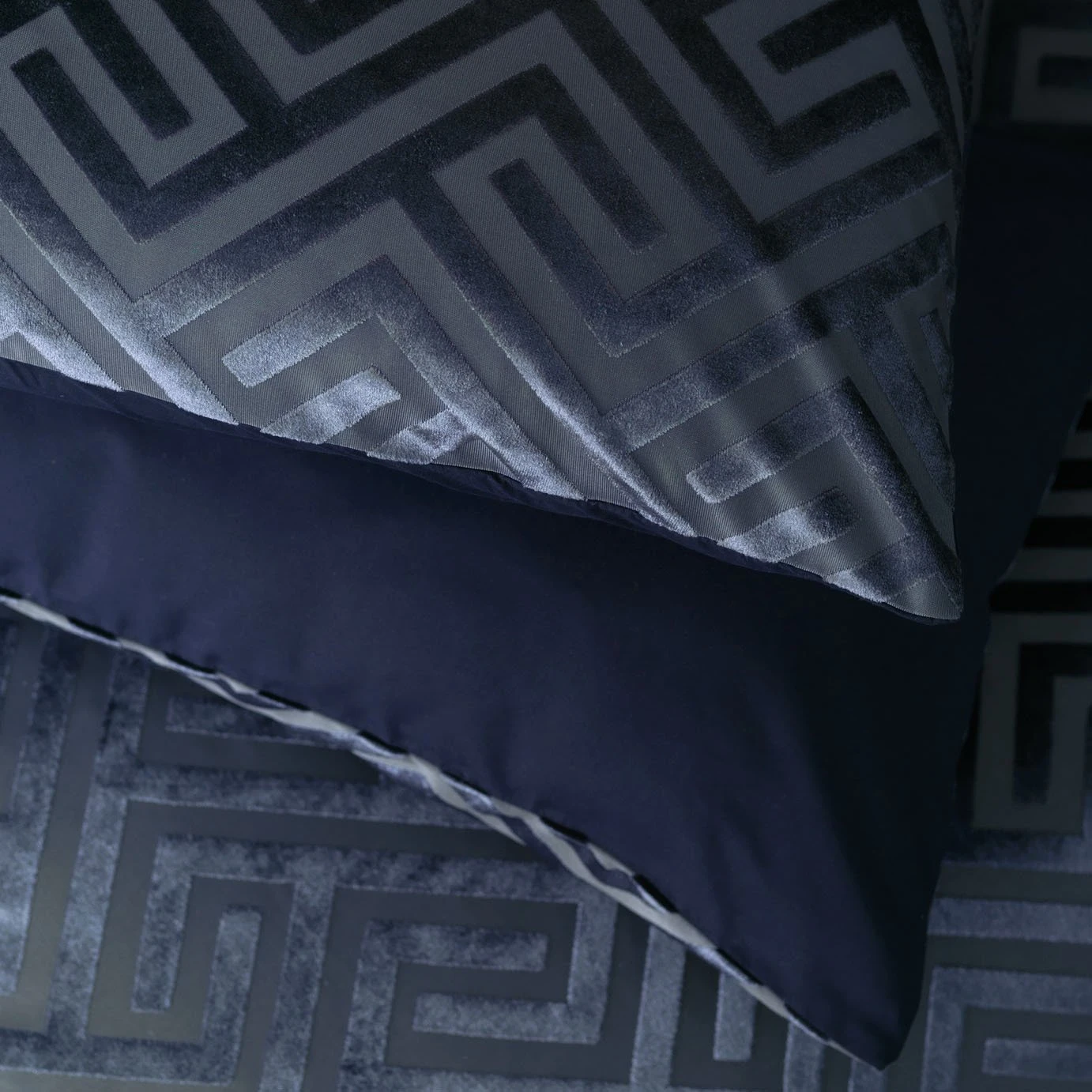 Habitat Velvet Geo Navy Bedding Set - Single 4 Habitat Velvet Geo Navy Bedding Set - Single - Image 4